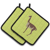"Caroline's Treasures Vicugna or Vicuna Green Decorated Pot Holder, 7.5"" x 7.5"""