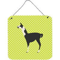 "Caroline's Treasures Green Llama Q' Ara Metal Print, 6"" H x 6"" W"