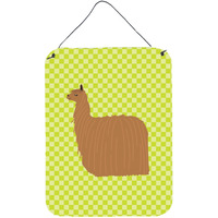 "Caroline's Treasures Alpaca Suri Green Metal Print, 16hx12w, Multicolor"
