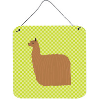 "Caroline's Treasures Green Alpaca Suri Metal Print, 6hx6w"