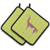 "Caroline's Treasures Guanaco Green Decorated Pot Holder, 7.5"" x 7.5"""