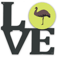 "Caroline's Treasures Emu Green Metal Artwork Love wall-decor, Multicolor"