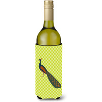 "Caroline's Treasures Indian Peacock Peafowl Green Decorative Bottle Hugger, 750 ml, Multicolor"
