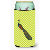 "Caroline's Treasures Indian Peacock Peafowl Green Decorative Can Hugger, Tall Boy, Multicolor"