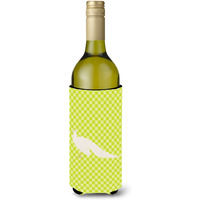 "Caroline's Treasures White Peacock Peafowl Green Decorative Bottle Hugger, 750 ml, Multicolor"