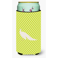 "Caroline's Treasures White Peacock Peafowl Green Decorative Can Hugger, Tall Boy, Multicolor"
