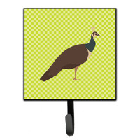 "Caroline's Treasures Indian Peahen Peafowl Green Wall Hook, Small, Multicolor"