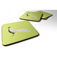 "Caroline's Treasures Silver Pheasant Green Decorative coasters, 3.5, Multicolor"