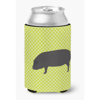 "Caroline's Treasures Devon Large Black Pig Green Decorative Can Hugger, Multicolor"