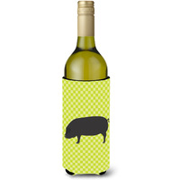 "Caroline's Treasures Devon Large Black Pig Green Decorative Bottle Hugger, 750 ml, Multicolor"