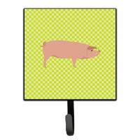 "Caroline's Treasures American Landrace Pig Green Wall Hook, Small, Multicolor"