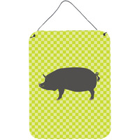 "Caroline's Treasures Berkshire Pig Green Metal Print, 16hx12w, Multicolor"