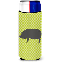 "Caroline's Treasures Berkshire Pig Green Decorative Can Hugger, Slim, Multicolor"