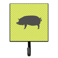"Caroline's Treasures Berkshire Pig Green Wall Hook, Small, Multicolor"
