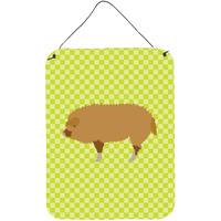 "Caroline's Treasures Hungarian Mangalica Pig Green Metal Print, 16hx12w, Multicolor"