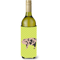 "Caroline's Treasures Mini Miniature Pig Green Decorative Bottle Hugger, 750 ml, Multicolor"