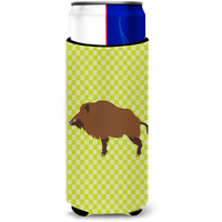 "Caroline's Treasures Wild Boar Pig Green Decorative Can Hugger, Slim, Multicolor"