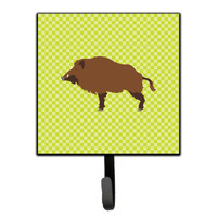 "Caroline's Treasures Wild Boar Pig Green Wall Hook, Small, Multicolor"