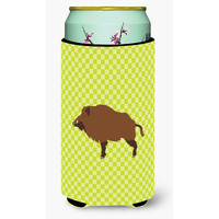 "Caroline's Treasures Wild Boar Pig Green Decorative Can Hugger, Tall Boy, Multicolor"
