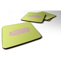 "Caroline's Treasures Welsh Pig Green Decorative coasters, 3.5, Multicolor"