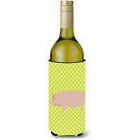 "Caroline's Treasures Welsh Pig Green Decorative Bottle Hugger, 750 ml, Multicolor"