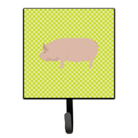 "Caroline's Treasures Welsh Pig Green Wall Hook, Small, Multicolor"