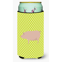 "Caroline's Treasures English Large White Pig Green Decorative Can Hugger, Tall Boy, Multicolor"
