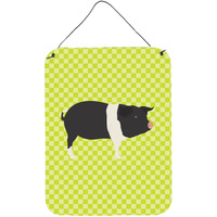 "Caroline's Treasures Hampshire Pig Green Metal Print, 16hx12w, Multicolor"