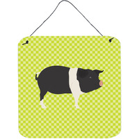 "Caroline's Treasures Green Hampshire Pig Metal Print, 6hx6w"