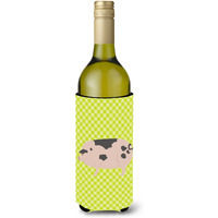 "Caroline's Treasures Gloucester Old Spot Pig Green Decorative Bottle Hugger, 750 ml, Multicolor"