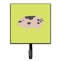 "Caroline's Treasures Gloucester Old Spot Pig Green Wall Hook, Small, Multicolor"