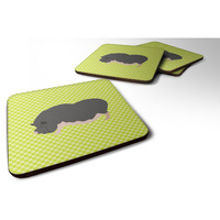"Caroline's Treasures Vietnamese Pot-Bellied Pig Green Decorative Coasters, 3.5"", Multicolor"