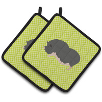"Caroline's Treasures Vietnamese Bellied Pig Green Decorated Pot Holder, 7.5"" x 7.5"""
