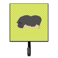 "Caroline's Treasures Vietnamese Pot-Bellied Pig Green Wall Hook, Small, Multicolor"