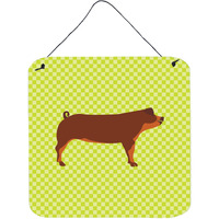 "Caroline's Treasures Green Duroc Pig Metal Print, 6hx6w"