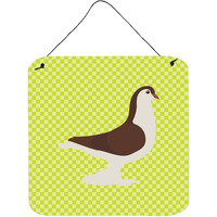 "Caroline's Treasures Green Large Pigeon Metal Print, 6"" H x 6"" W"