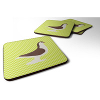"Caroline's Treasures Large Pigeon Green Decorative Coasters, 3.5"", Multicolor"