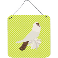 "Caroline's Treasures Green German Helmet Pigeon Metal Print, 6"" H x 6"" W"