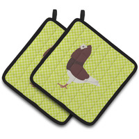 "Caroline's Treasures Capuchin Red Pigeon Green Decorated Pot Holder, 7.5"" x 7.5"""