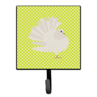 "Caroline's Treasures Silver Fantail Pigeon Green Wall Hook, Small, Multicolor"
