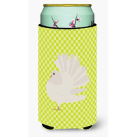 "Caroline's Treasures Silver Fantail Pigeon Green Decorative Can Hugger, Tall Boy, Multicolor"