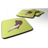 "Caroline's Treasures English Pouter Pigeon Green Decorative coasters, 3.5, Multicolor"