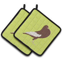 "Caroline's Treasures English Pouter Pigeon Green Decorated Pot Holder, 7.5"" x 7.5"""