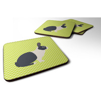 "Caroline's Treasures Dutch Rabbit Green Decorative coasters, 3.5, Multicolor"