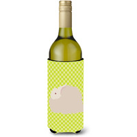 "Caroline's Treasures Fluffy Angora Rabbit Green Decorative Bottle Hugger, 750 ml, Multicolor"