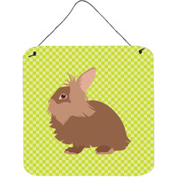 "Caroline's Treasures Green Lionhead Rabbit Metal Print, 6hx6w"