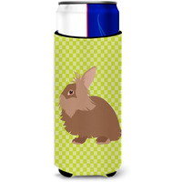 "Caroline's Treasures Lionhead Rabbit Green Decorative Can Hugger, Slim, Multicolor"