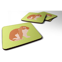 "Caroline's Treasures English Lop Rabbit Green Decorative coasters, 3.5, Multicolor"