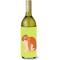 "Caroline's Treasures English Lop Rabbit Green Decorative Bottle Hugger, 750 ml, Multicolor"