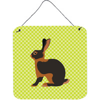 "Caroline's Treasures Green Tan Rabbit Metal Print, 6hx6w"